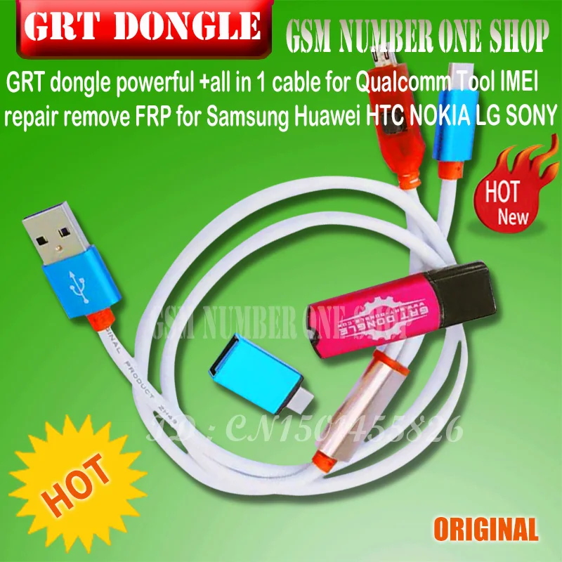 

GRT dongle KEY powerful +all in 1 cable for Qualcomm Tool IMEI repair remove FRP for Samsung Huawei HTC NOKIA LG SONY oppo vivo