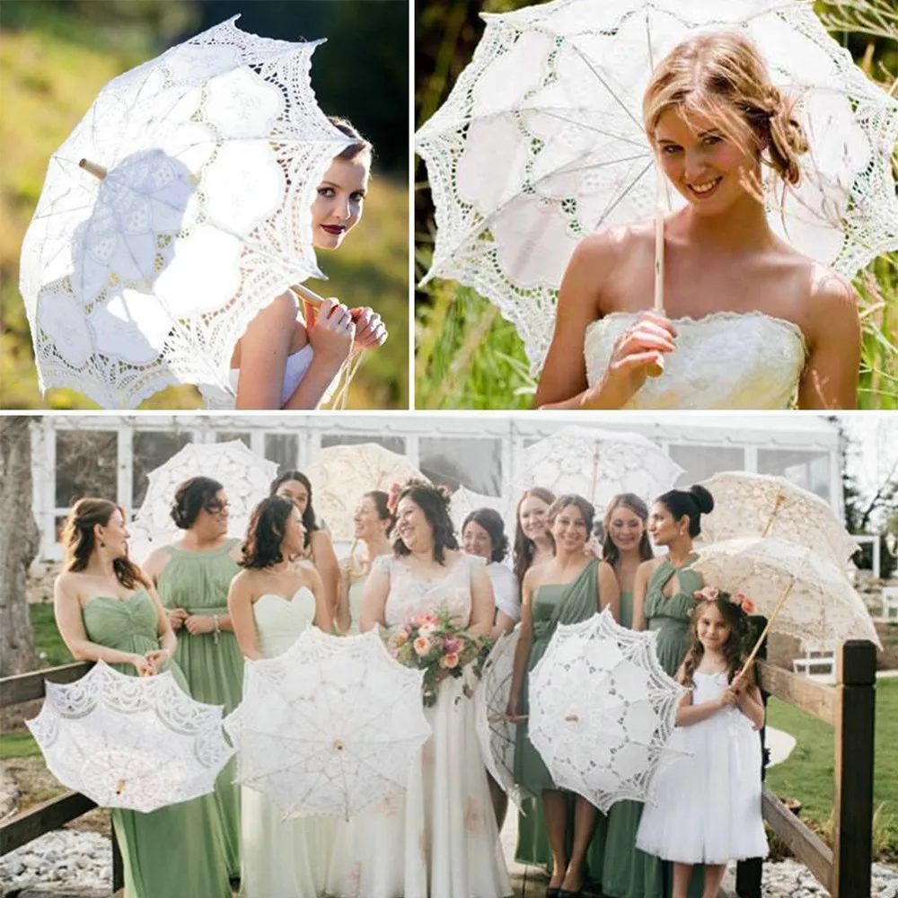 

Lace Umbrella 2019 29/45CM Lace Embroidered Sun Parasol Umbrella Bridal Wedding Dancing Party Photo Show