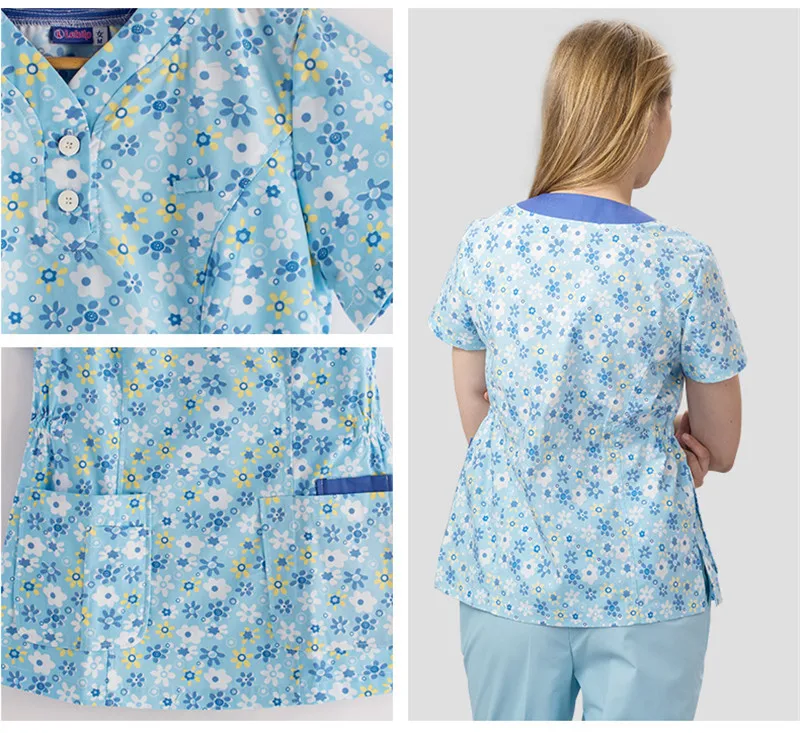 Медсестра пальто женская летняя обувь с короткими рукавами Ручная стирка одежда напечатан внутри Платье для беременных и красоты больнице