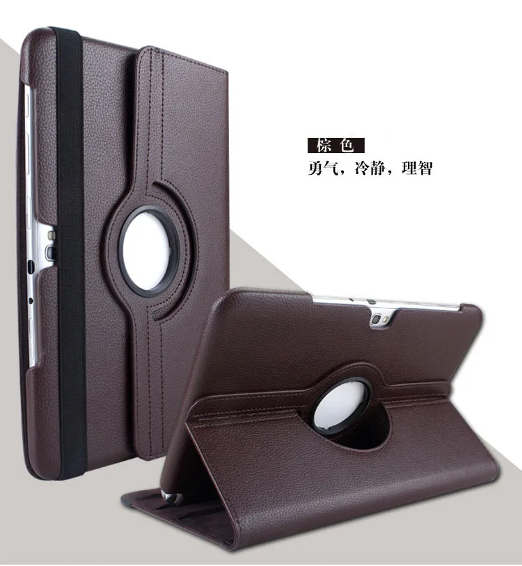Вращающийся на 360 Градусов Кожаный чехол для samsung Galaxy Note 10,1 GT-N8010 N8020 N8013 N8000 10," дюймовый планшетный ПК - Цвет: brown