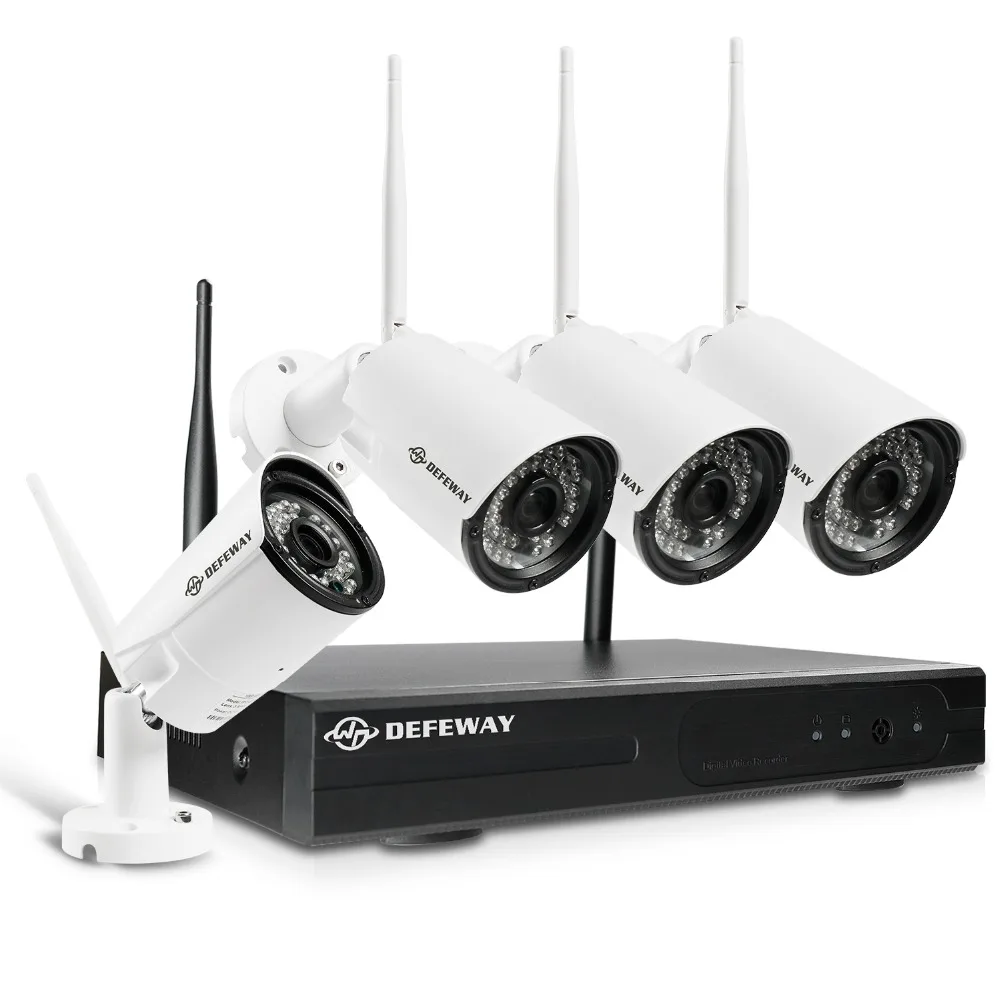 

DEFEWAY 1080P 8CH Home video Surveillance kit Wireless NVR H.265+ IP Network with 4PCS wifi camera Outdoor CCTV Security System