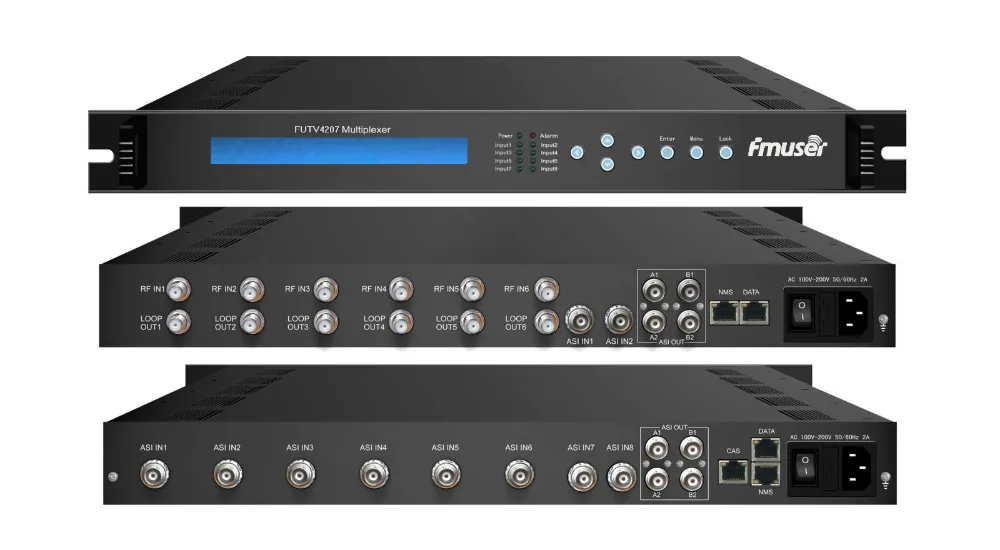 FUTV4207X серии 6 тюнер ИИР(2 Аси+ 6 DVB-C/DVB-S/DVB-S2/DVB-T/DVB-T2/ISDB/ATSC 8vsb RF Вход, 8 ASI, 2 Аси ip-коммутатор