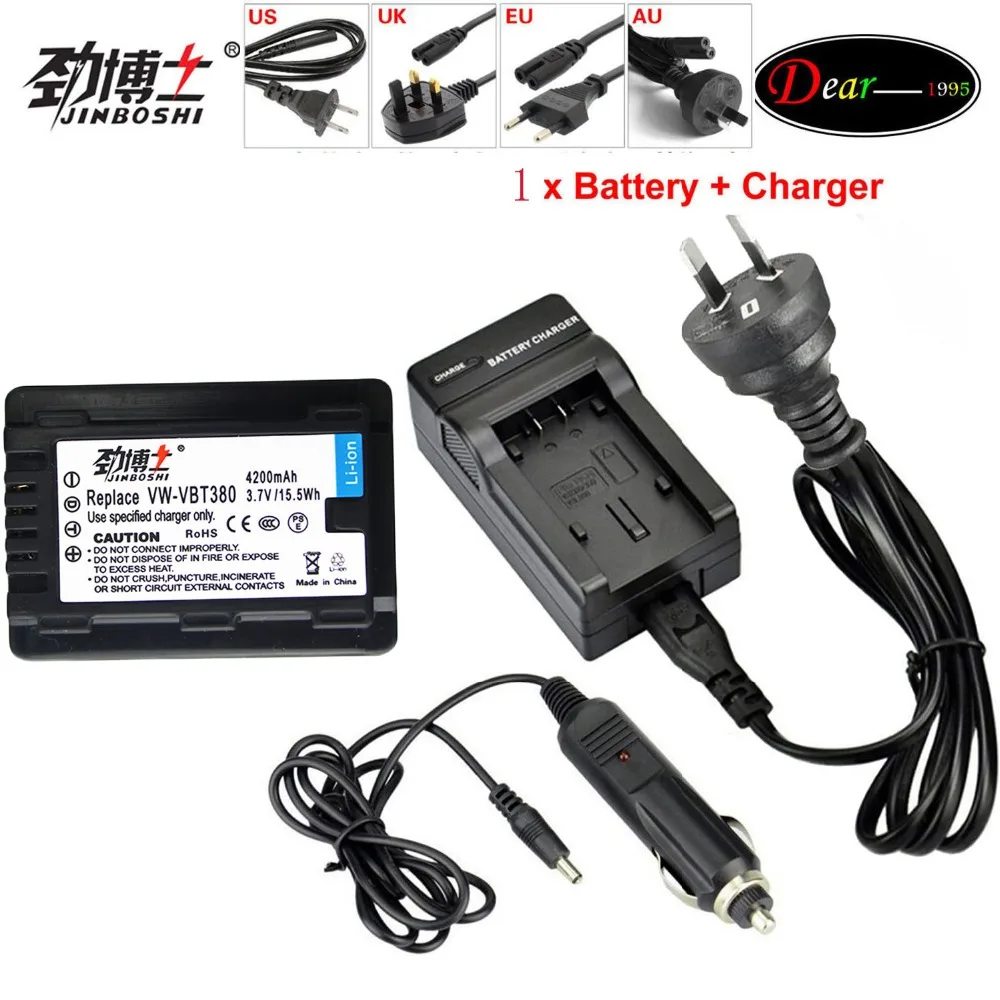 1 шт. аккумуляторы VWVBT380 для VW VBT380 + зарядное устройство Panasonic VW-VBT380 2 5 | Электроника