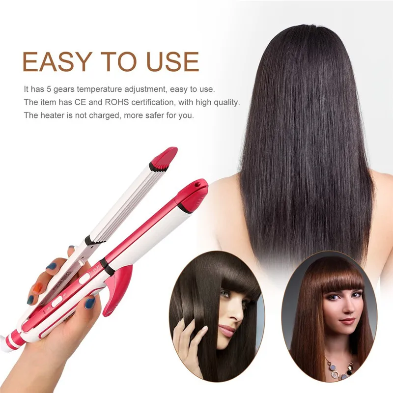 

3-in-i Multifunctional Hair Curler EU Plug Curling Iron Hair Perming Device Hair Styler Electric Corrugation Wave Hair