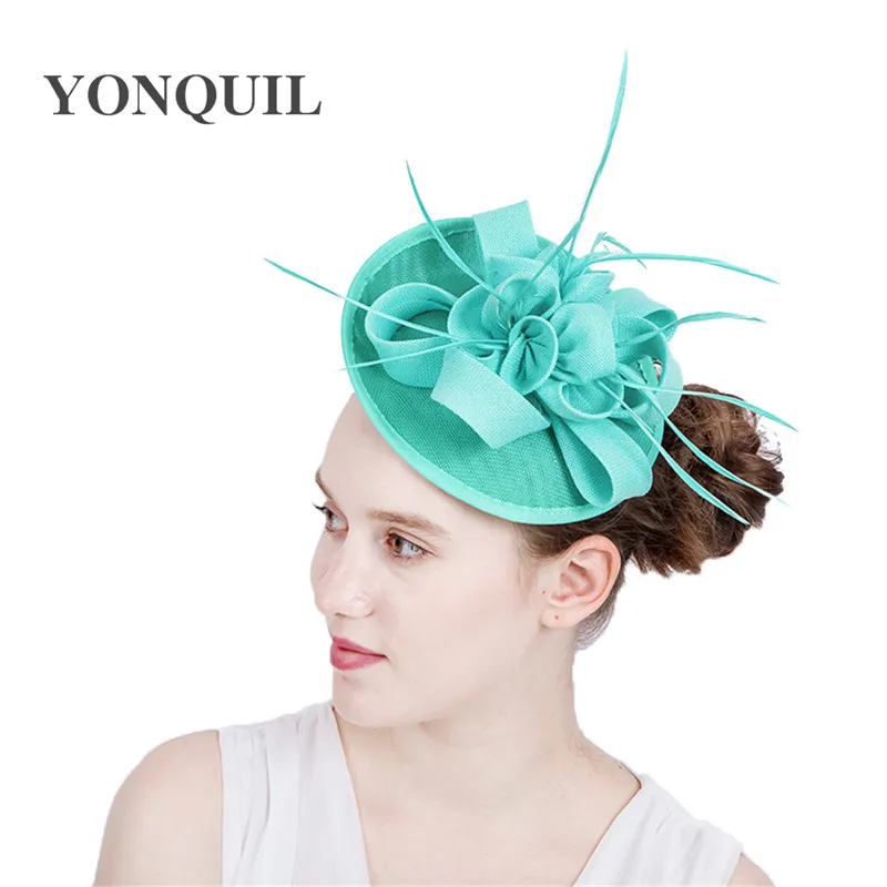 Щедрый нарядное пера; нарядная одежда; волос аксессуары Fascinator женские свадебные повязки на голову; вечерние шляп церкви Необычные Модные Головные уборы