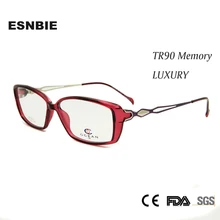 ESNBIE TR90 пластиковые титановые oculos de grau feminino очки Женские квадратные стеклянные оправы Сверхлегкие женские очки для глаз es Frame
