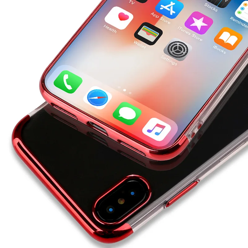 Maxsharer Phone Case For iPhone 7 8 Plus Plating Metal And TPU Silicone Back Cover for X XR XS Max 6 6S Soft Cases |