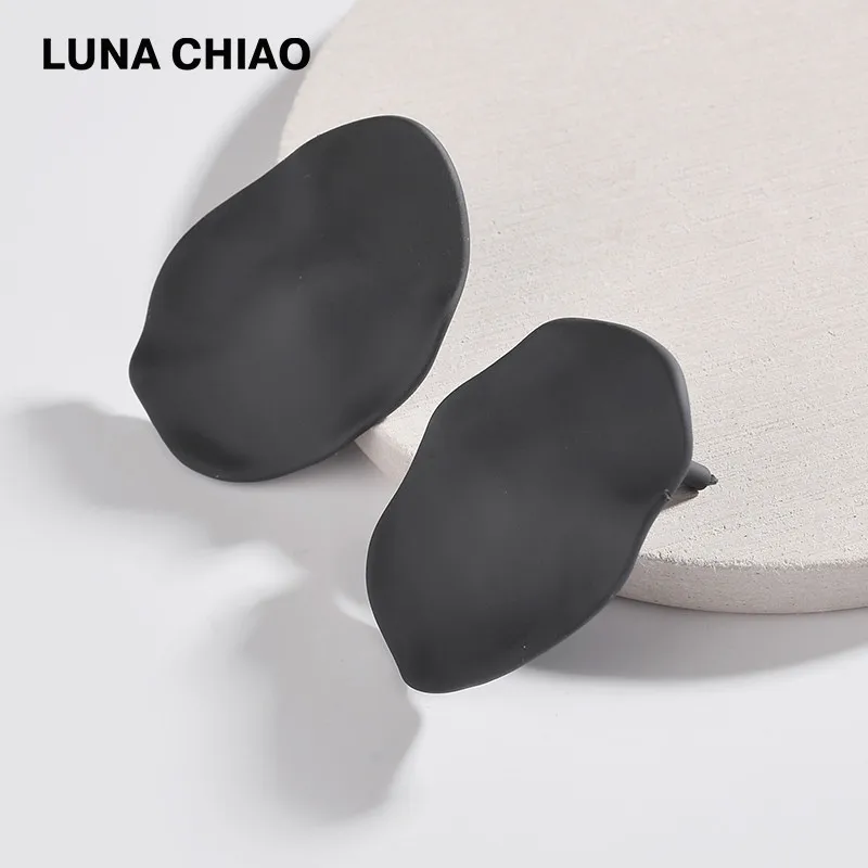 Женские серьги гвоздики с цветным порошковым покрытием LUNA CHIAO большие