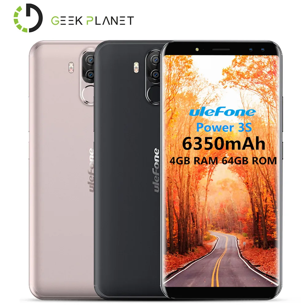 Оригинал Ulefone мощность 3s 6 0 дюймов 18:9 Экран MTK6763 Octa 6380 мАч 4 ГБ 64 Face Unlock четыре
