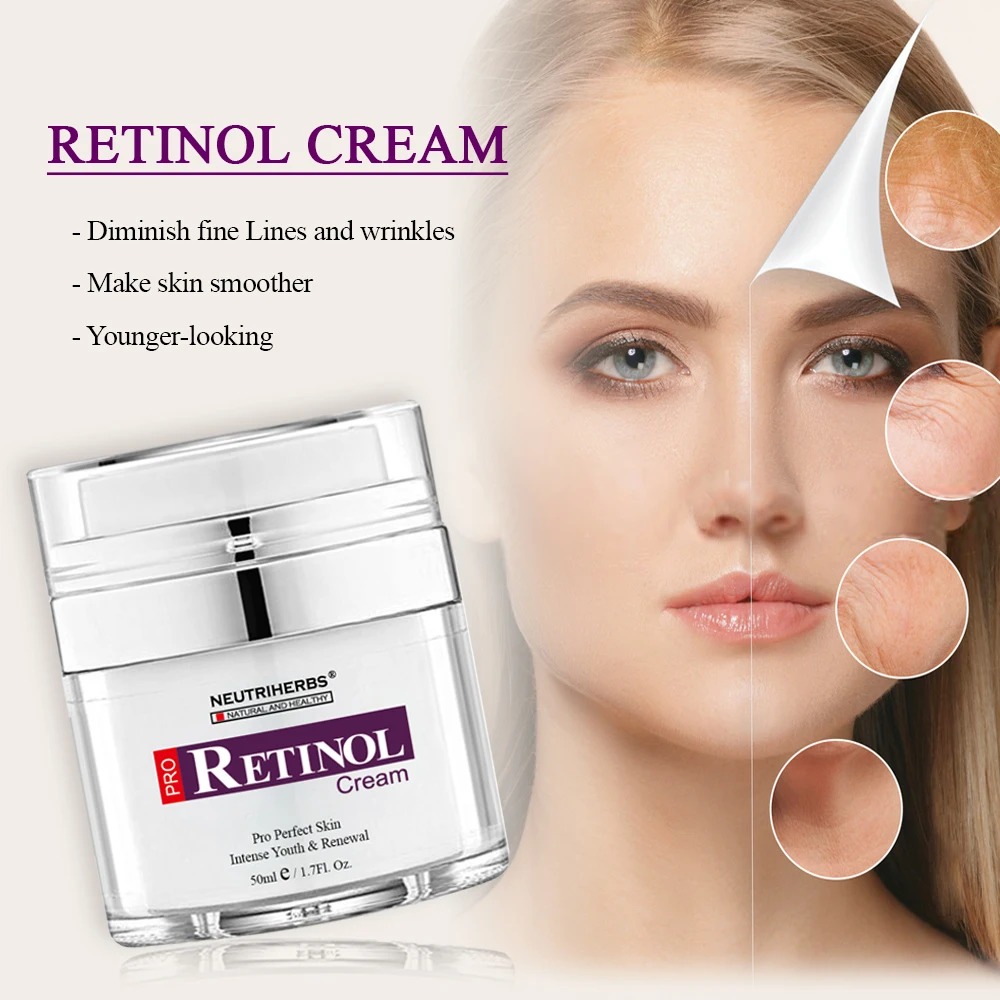 Neutriherbs Retinol увлажняющий крем для лица и области вокруг глаз Уменьшает появление морщин, тонких линий. Лучший дневной и ночной крем