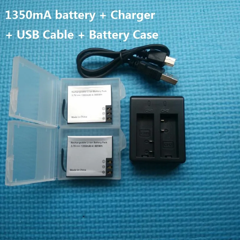 

Original SJCAM EKEN SOOCOO Battery Dual Charger 1350mAh Battery for Sj4000/Air/Sj5000 C30R EKEN H9R H6S Action Camera