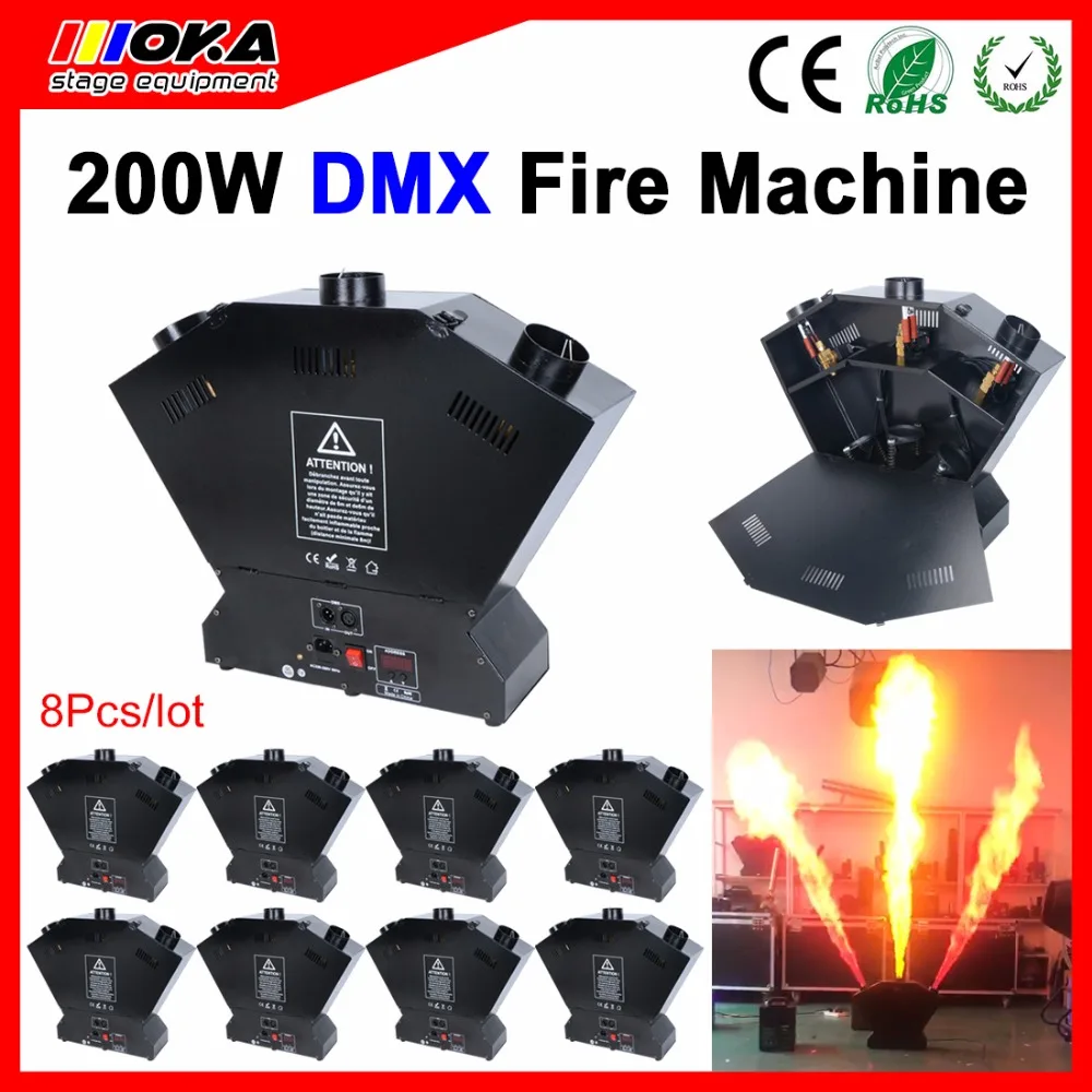 8pcs/lot Stage Effect Fire Machine Flame Thrower DMX512 Fire Projector
