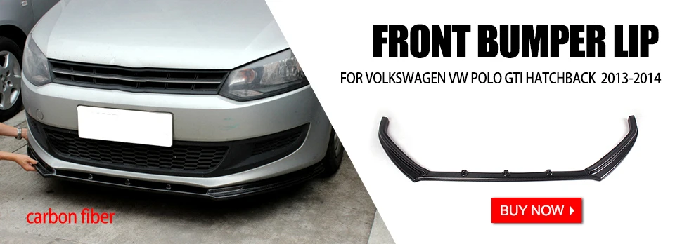 Спойлер переднего бампера из углеродного волокна для Volkswagen VW Polo GTI хэтчбек 2013- Запчасти для тюнинга автомобилей
