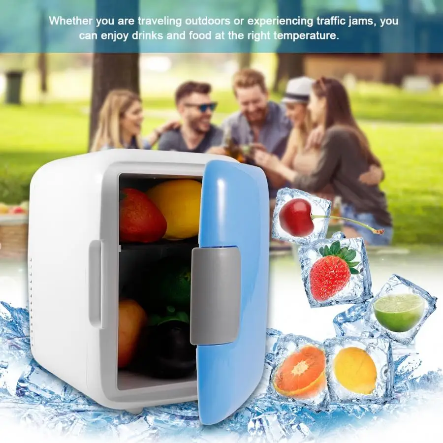 Универсальный мини портативный автомобильный холодильник 4L 12 V мини-холодильник для автомобиля портативный многофункциональный подогреватель автомобильного охладителя морозильник синий