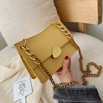 

2019 Summer Fashion Female Flap Square bag High Quality PU Leather Women's Designer Handbag Lock Chain Shoulder Messenger bag