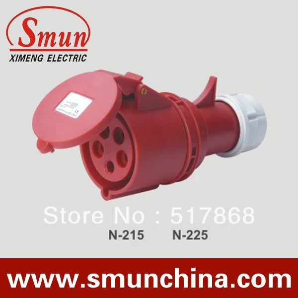

N-215 16A 220-415V 3P+N+E 5pin Industrial Mobile Socket with CE ROHS 1 Year Warranty IP44 degree PA66