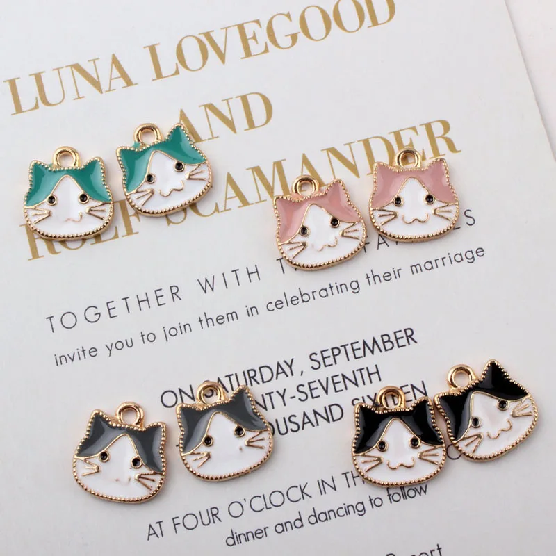

10pcs/lot Multi Cute Cat Enamel Charms For Jewelry Making Bracelet/Necklace/Earings Fashion Jewelry Womens Accessories YZ268