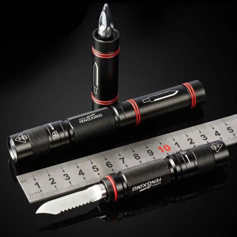 3in1 Tactical Multifunction LED Survival Pen Flashlight Security