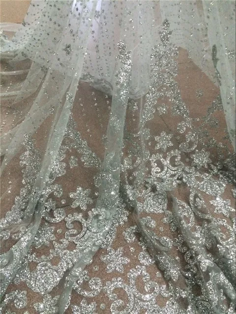 silver net dress