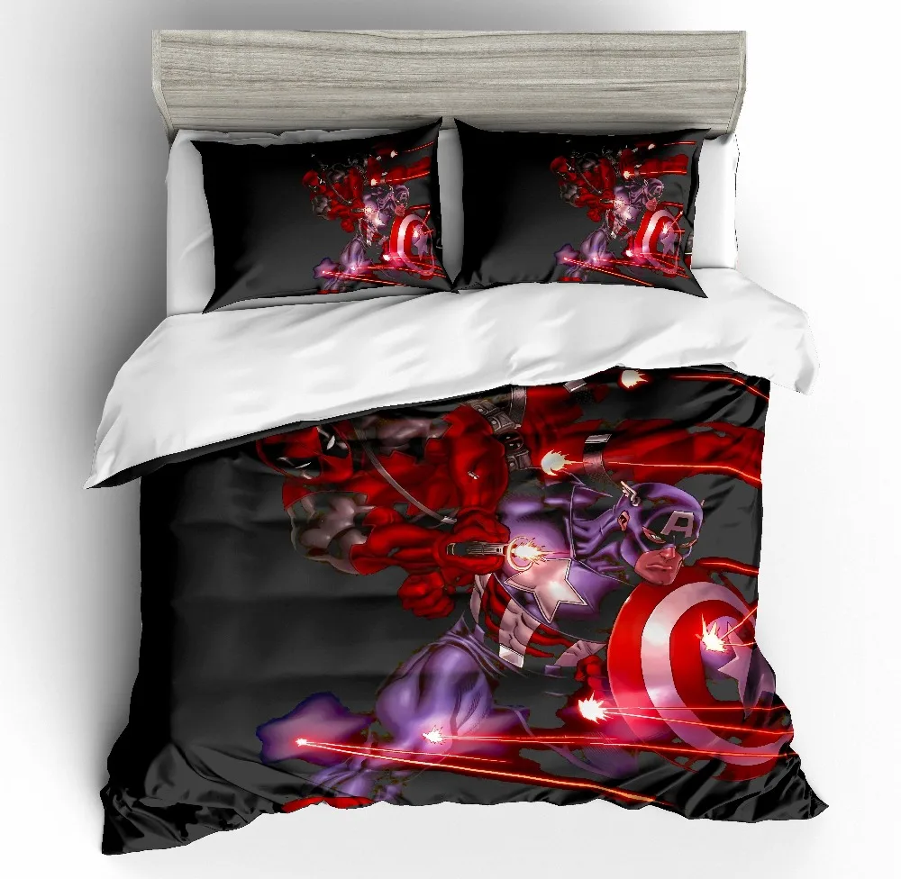 Marvel Super Heroes 3d Printing Bedding Set Deadpoo Comforter