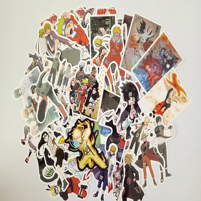

49PCS/set Waterproof Japan Anime Naruto Sticker For Laptop Car Guitar Fridge Backpack Decal Toy Stickers