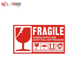 500PCS 9*5CM Fragile Logo Stickers Labels, FRAGILE Pattern Printing Label Sticker, Self Adhesive Label