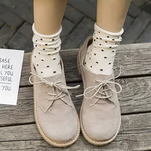 Зимние женские хлопковые теплые носки в горошек носки-трубы средней высоты хлопковые модные носки в стиле ретро 311