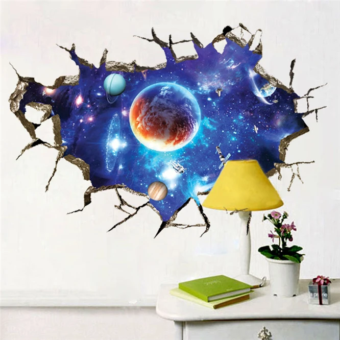 

60*90cm NEW Creative 3D Starry sky universe DIY Wall Sticker Home Decor Decals Mural ceiling Art Wall TV Wall Paper Poster gift