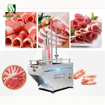 

Single roll frozen meat slicer Automatic Lamb Meat Slicer Commercial Fat Cattle Mutton Roll Frozen Meat Grinder Planing Machine