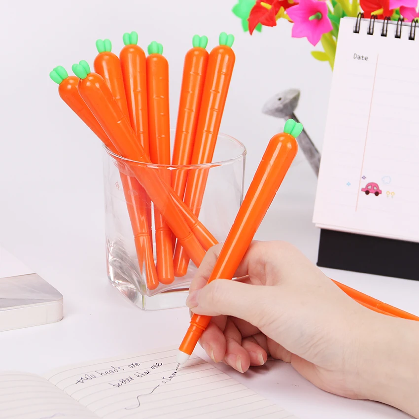 

Creative Cute Black Refill Neutral Pen Stationery Korean Personalized Signature Gel Pens Student Carrot Water Pen