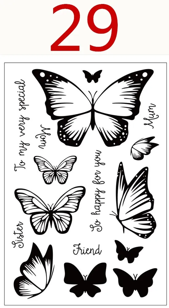 

Butterfly Transparent Clear Silicone Stamps for DIY Scrapbooking/Card Making/Kids Fun Decoration Supplies