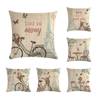 

Beautiful Bicycle Pillow Cover, Decorative Pillow Cover, Sofa Chair Cover, Pillow Cover 45*45cm, Home Decoration