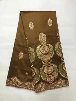 

New Latest Nigerian George Lace 2019 Sequin Embroidery Lace High Quality African George Lace Fabric 5 Yards For Women Dress (4