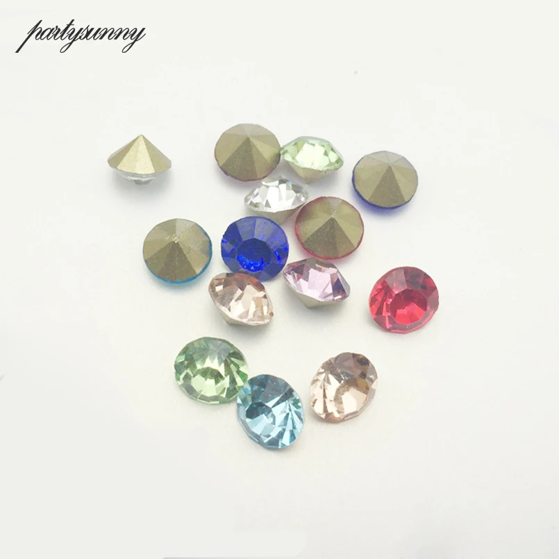 

7mm 50pcs Loose Rhinestone Pointback Stones and Crystals Glue on Rhinestones for Clothes Garment Roung Glass Strass for Nails