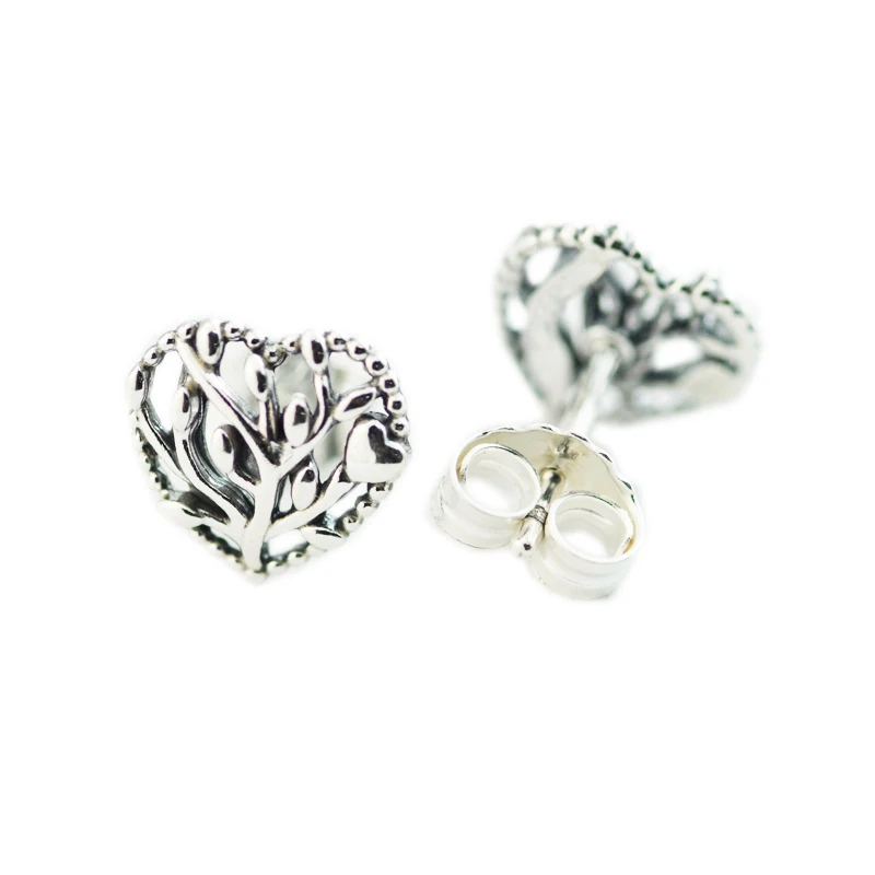 

CKK Flourishing Hearts Stud Earrings 925 Sterling Silver Earrings For Women Gift Original Jewelry Making