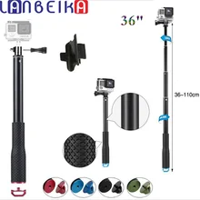 LANBEIKA аксессуары 3" Моноподы Self ручной выдвижной полюсный монопод селфи палка для GoPro Hero 6 5 4 3+ SJCAM SJ4000 SJ5000 SJ6