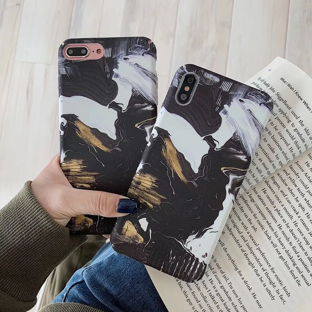 KIPX1093_3_JONSNOW Marble Pattern Phone Case for iPhone XS XR XS Max 7 8 Plus 6S 6 Plus Case Fashion All-inclusive PC Hard Back Cover Capa Fundas