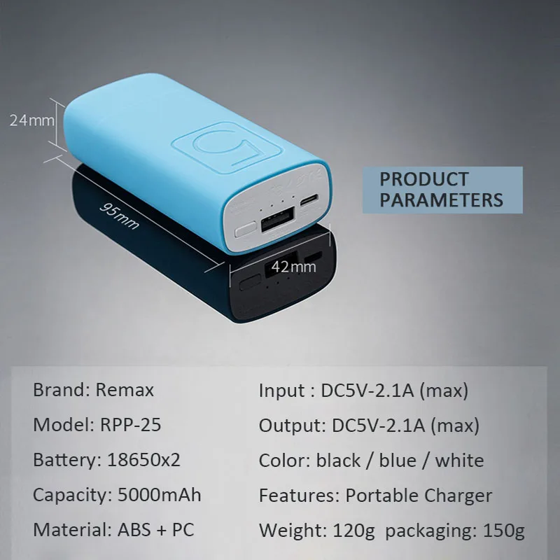 Remax Power-Bank 18650 Battery 5000 MAh Portable External Charger 5V/2.1A Small Power Bank 5000mah For Laptop Phone And Tablet Remax Power-Bank 18650 Battery 5000 MAh Portable External Charger 5V/2.1A Small Power Bank 5000mah For Laptop Phone And Tablet