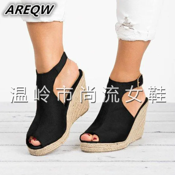 

Women Wedge-shaped Buckle Fish Mouth Sandals Gladiator High-heeled Sandals Ladies Spring Summer Open Toe Shoes