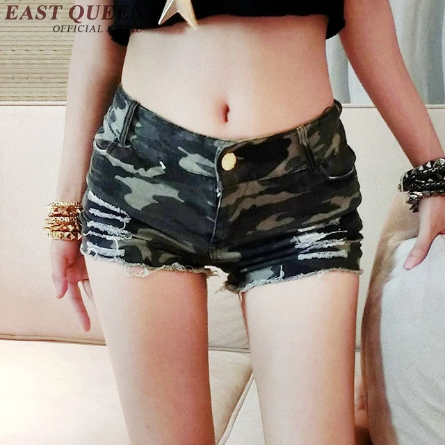curva clon Pilar Pantalones cortos de estilo militar para mujer, shorts Verdes del Ejército  de cintura baja, sexy, NN0785