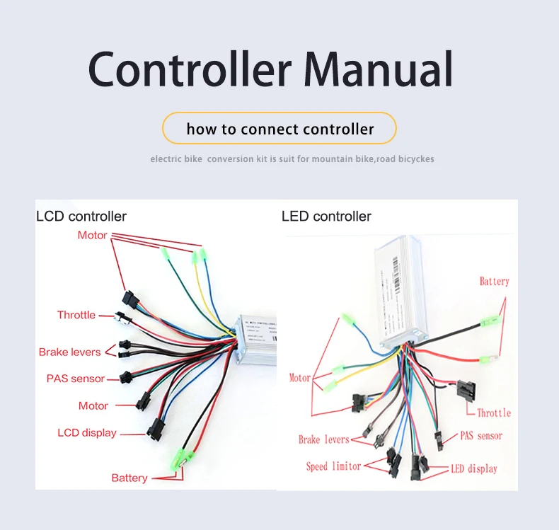 36 В e-велосипед conversion kit Набор с педали помочь Системы Электрический велосипед контроллер Системы