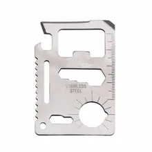 Многофункциональные инструменты 11 в 1, многофункциональный нож для охоты, выживания, кемпинга, Карманный военный нож для кредитных карт, Серебряный Мультитул