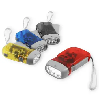 

4Pcs Portable Hand Press Power 3 LED Flashlight Torch Travel Camping Light Lamp