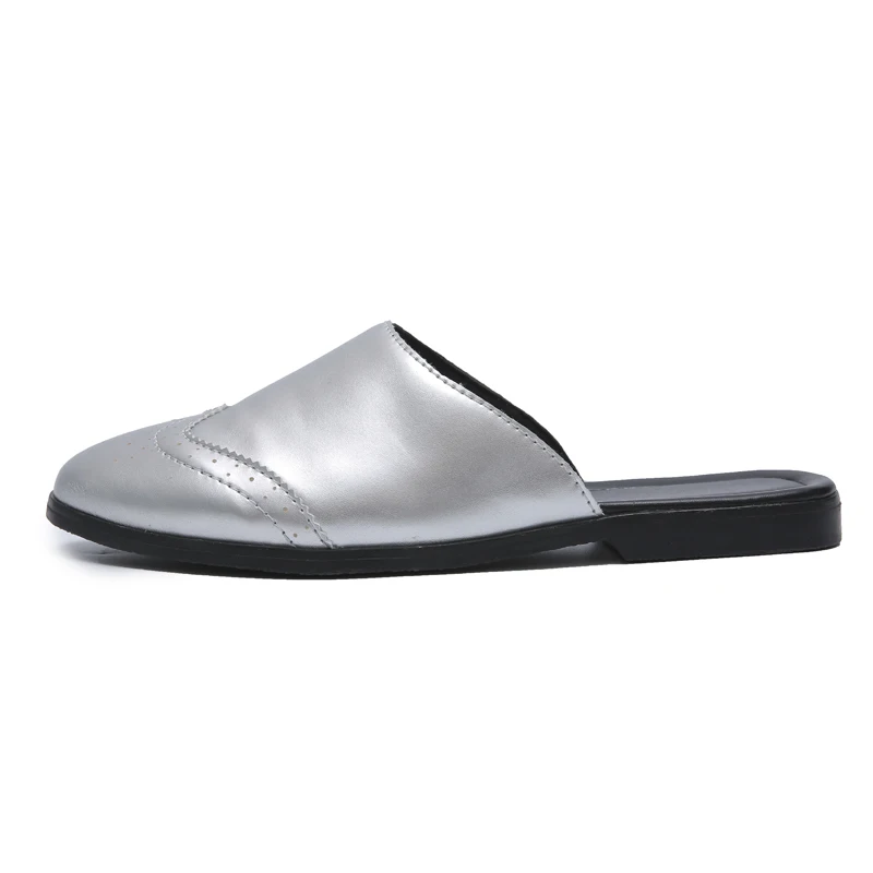 

2019 New Trend Half slippers Men Brand Designer Casual Loafers Shoes Young Half Drag Men Drive Shoes Rubber Sole Men Shoe Casual