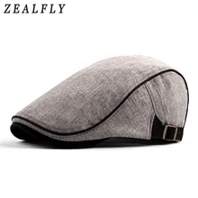 Весна Лето Винтажный простой берет Пряжка плоские кепки бейсболки в стиле кэжуал Регулируемый головной убор для женщин мужчин