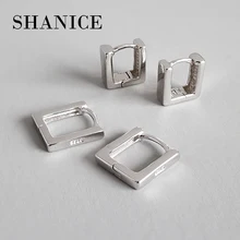 SHANICE серьги-гвоздики, модные ювелирные изделия для женщин, серебро 925, креативные Геометрические Квадратные трендовые женские элегантные сережки-гвоздики серебряного цвета