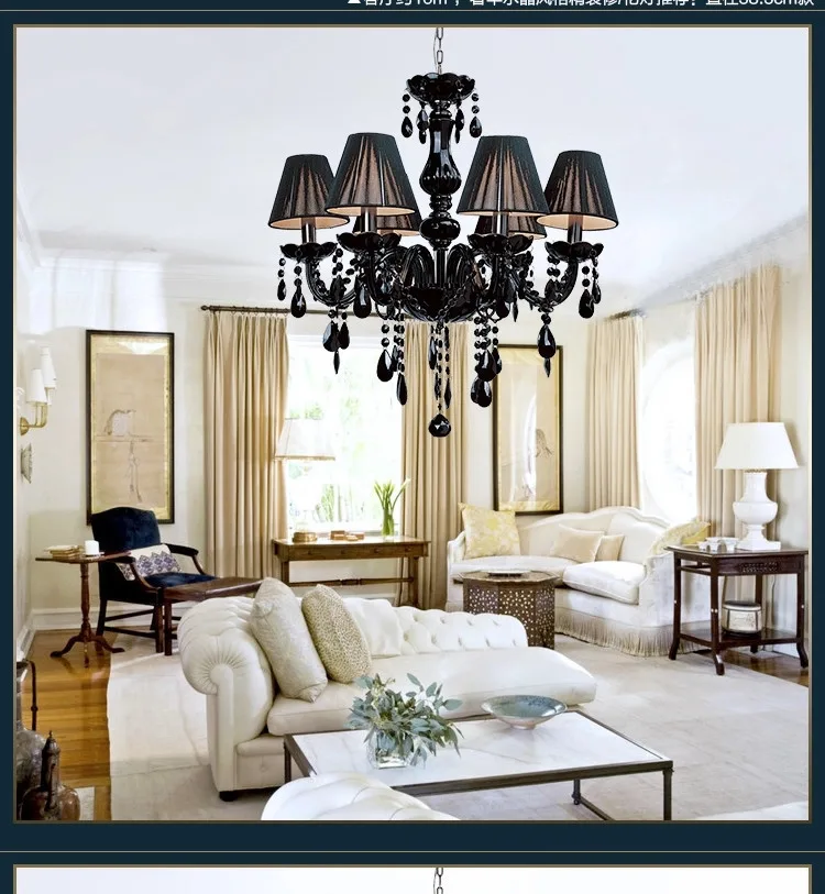 Современный хрустальный светильник-люстра, потолочный светильник, люстра с черным светодиодным кристаллом для гостиной, спальни, кухни