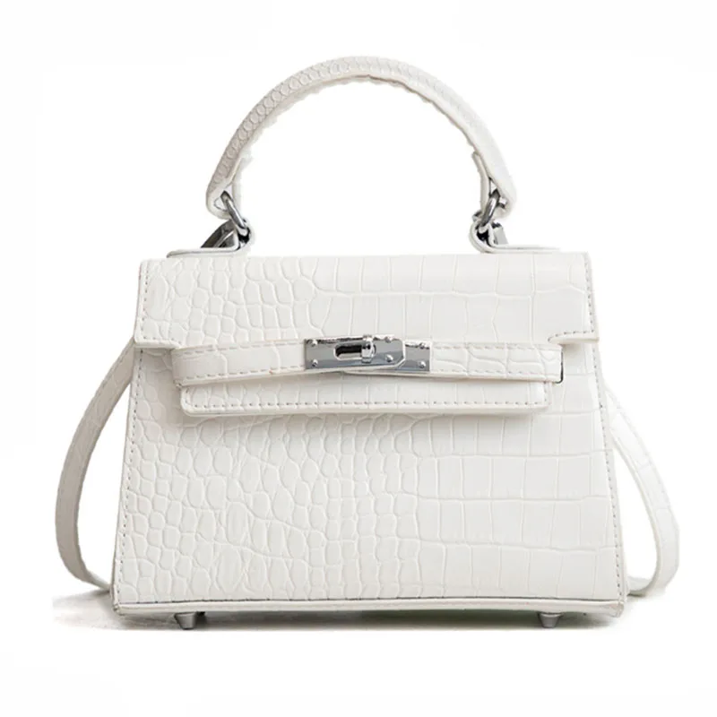 

Women Totes Mini Solid Rivet Lock Alligator Handbag Ladies Evening Clutch Shoulder Crossbody Messenger Bag