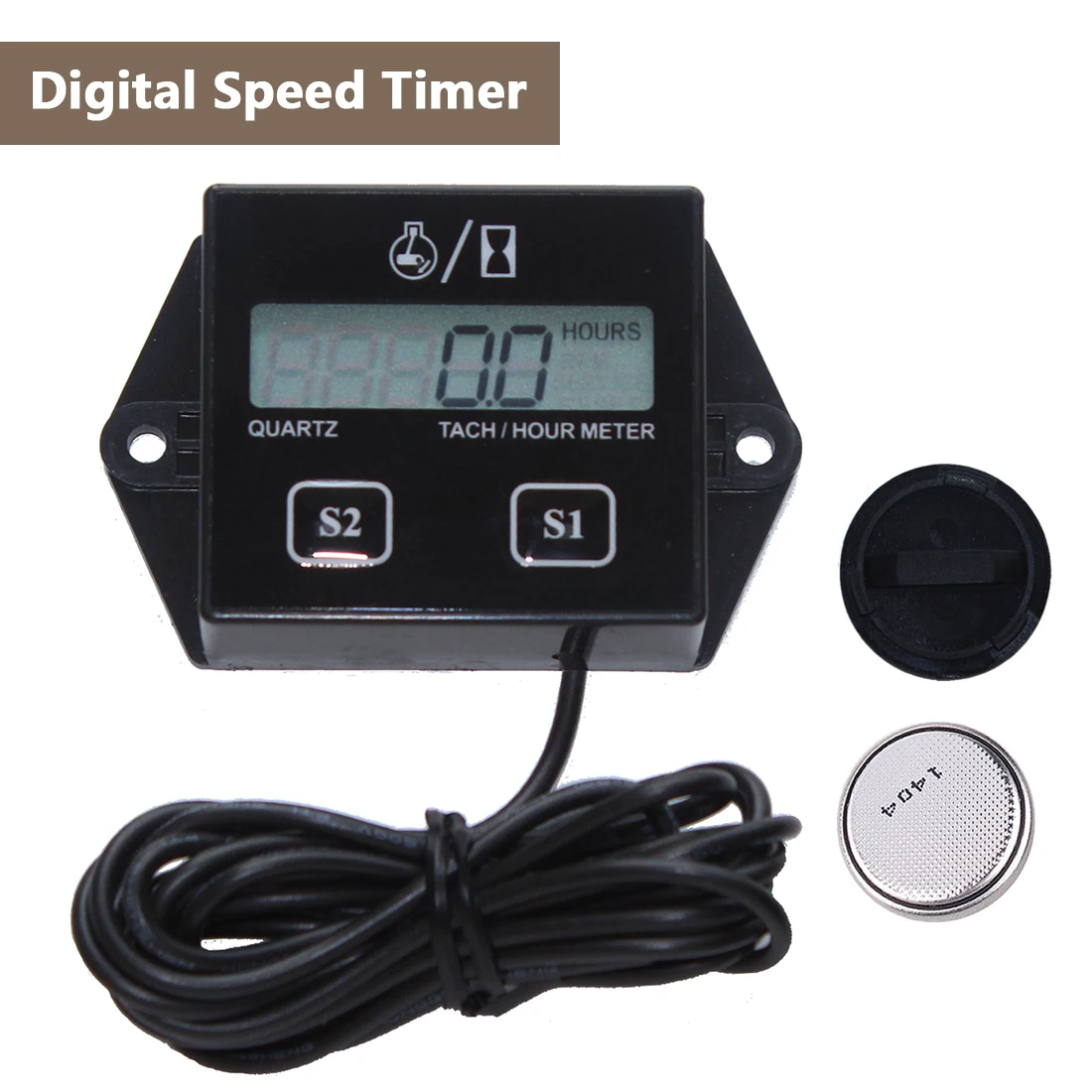

Digital Tachometer Engine Tach Hour Meter Gauge Inductive For Motorcycle Motor Boat Car Stroke Engine LCD Display