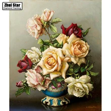 Чжуи звезда полный квадратный алмаз 5D DIY Алмазная картина фото на заказ "цветок в бутылке" 3D вышивка крестиком Мозаика Декор